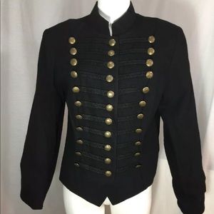 Hugo Buscati Milano Black Military Jacket Sz 14